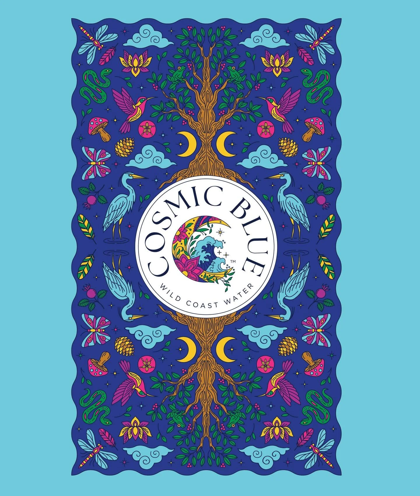 Built on a strong strategic foundation, this brand pushed me to move beyond familiar design approaches in order to fully realize the client&rsquo;s vision &mdash; and I&rsquo;m so glad I did.

Cosmic Blue is a water brand that captures the magic of D