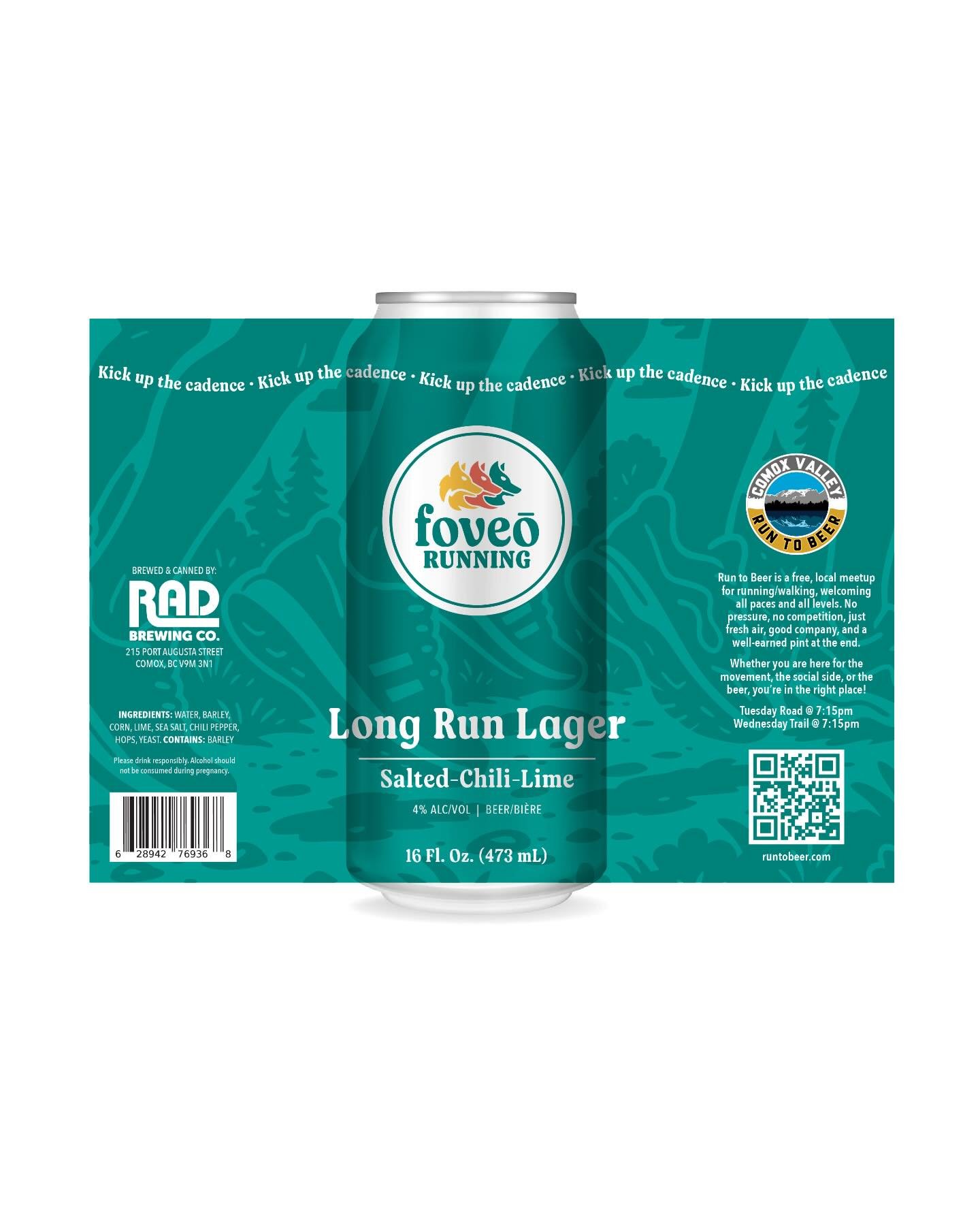 @foveo.run 🤝 @radbrewcomox 🤝 @runtobeercv 🤝 @cariboucreative 

For this collab, I wanted the label to feel like forward motion, feet on the ground, pounding trails in a classic Foveō colour palette. With a spot gloss varnish on all the important p