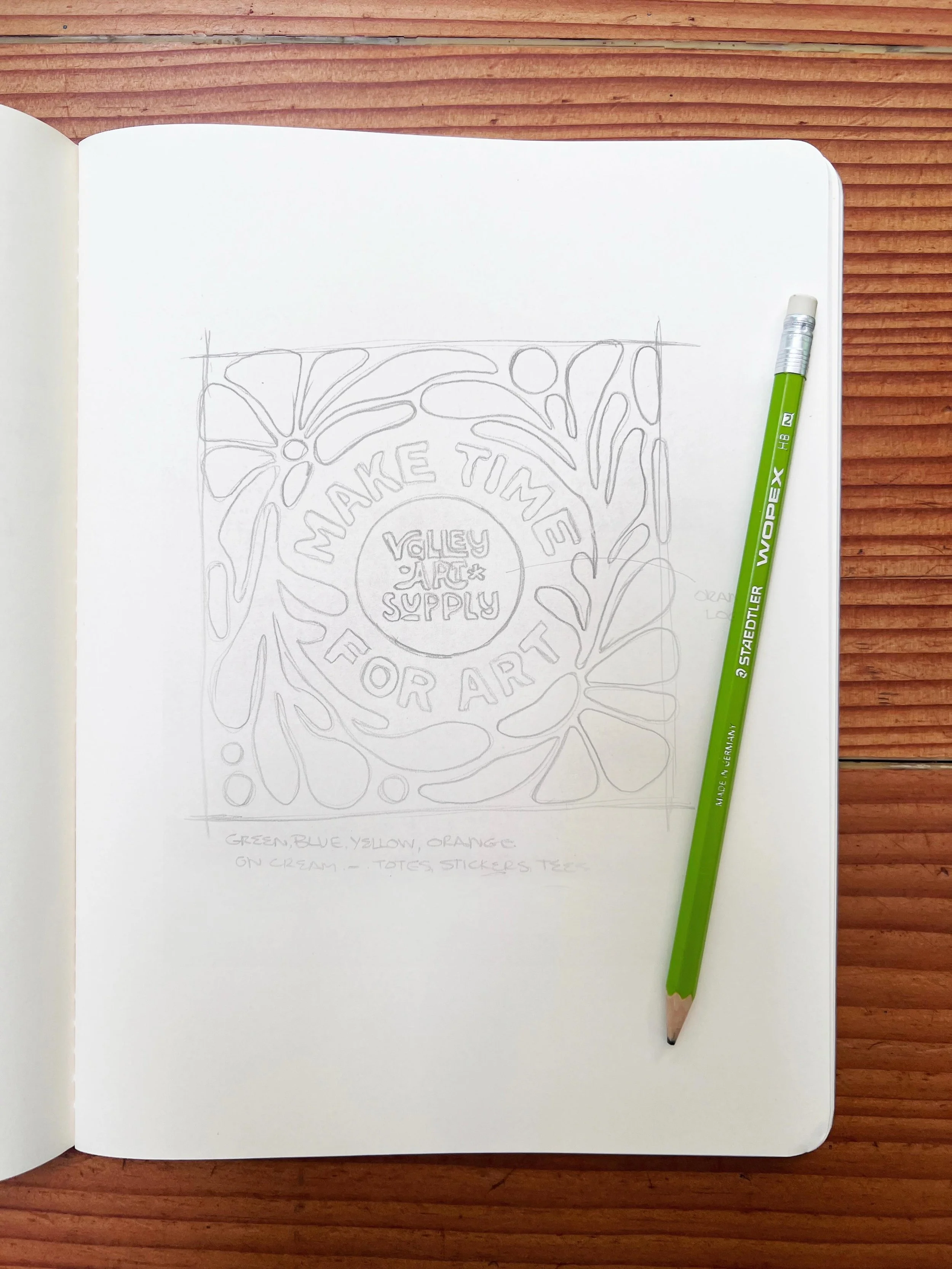 Being left-handed with a dull, soft pencil is just asking for smudge trouble.

Some fun concepts from the sketchbook for @valleyartsupply. Happy Thursday.✌🏼
.
.
.
.
.
#MakeTimeForArt
#MerchGraphics
#SupportLocal
#LifeOfADesigner
#Sketchbook