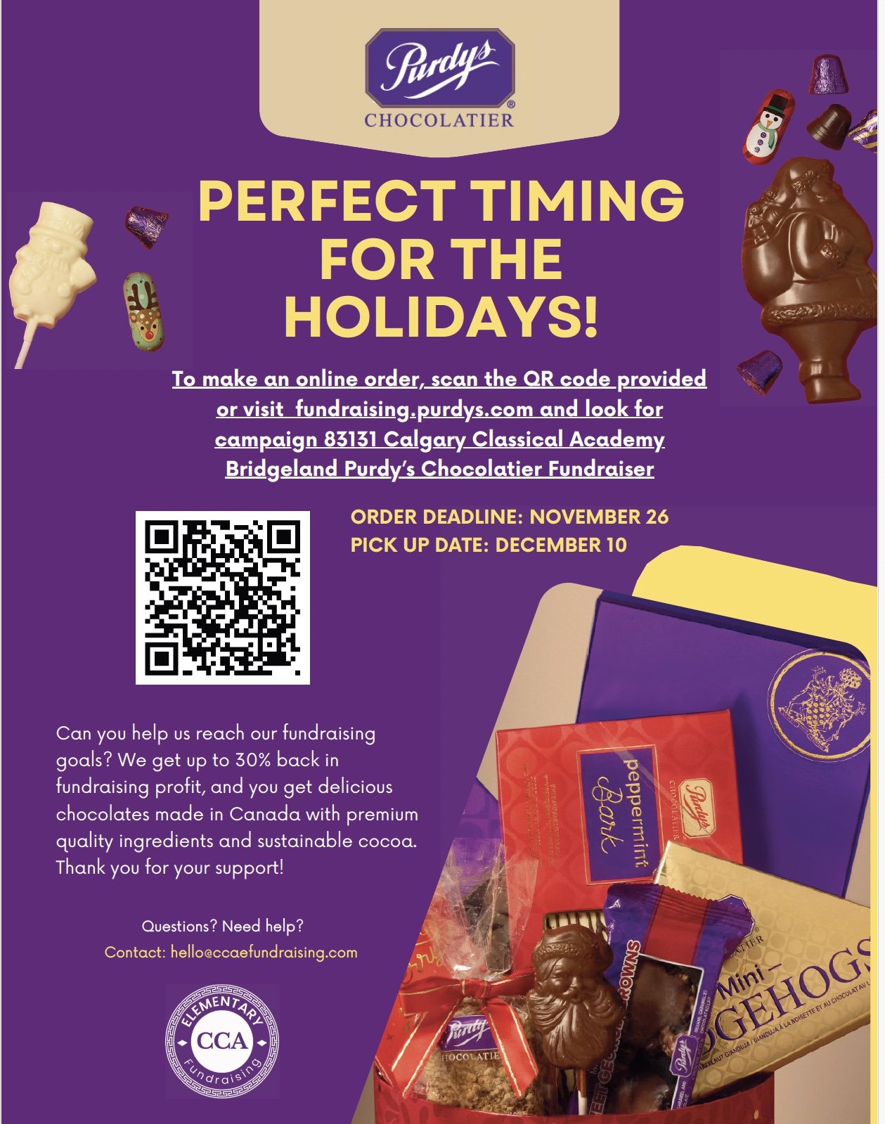 Purdys Holiday Chocolate Fundraiser!