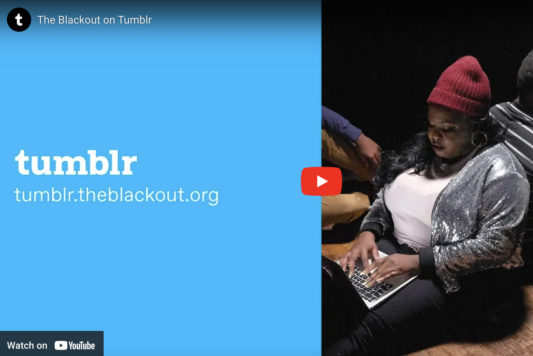 A video from Tumblr's 2019 Explore What You Love campaign that featured Mars and the team behind viral movement #BlackoutDay 