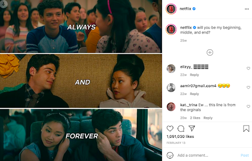 An edit made to celebrate the final chapter of the To All the Boys I've Loved Before series. 