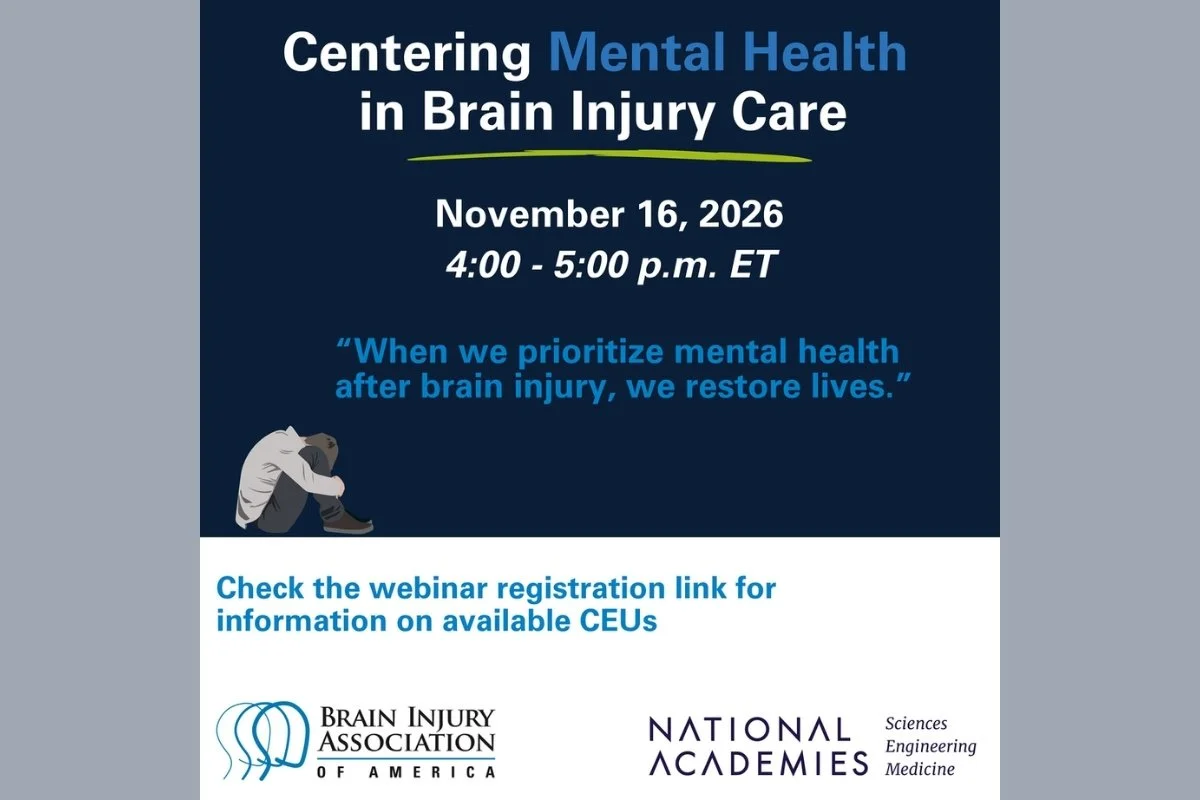Centering Mental health in Brain Injury Care; webinar details