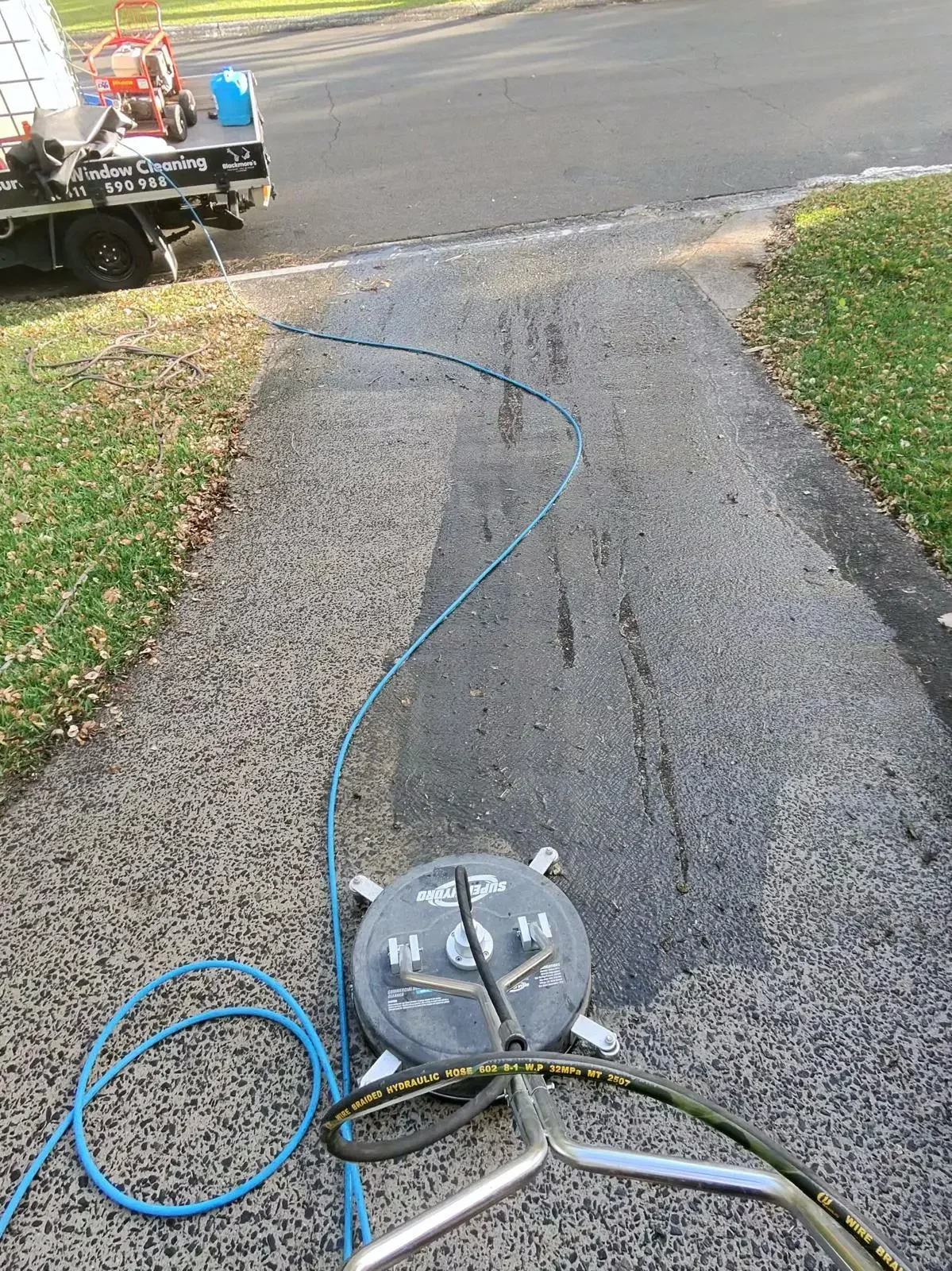 Blackmore's Pressure and Window Cleaning - Driveway clean as part of full residential wash-down, Burleigh Heads