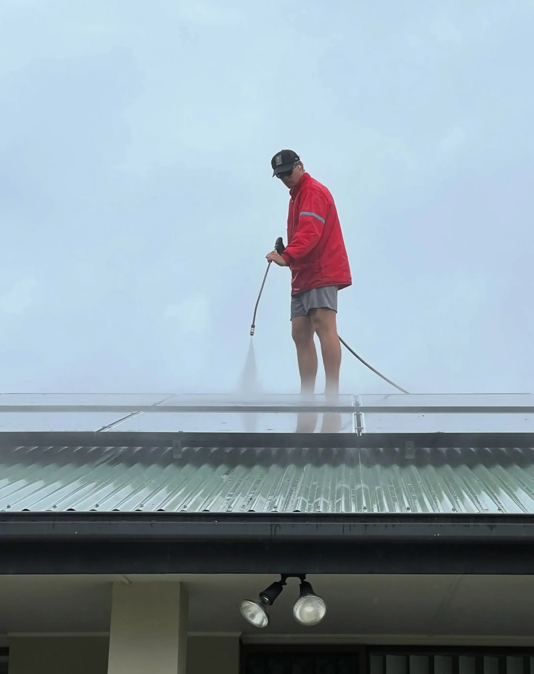 Blackmore's Pressure and Window Cleaning - Lachie on Solar Panels & Roof Cleaning - Residential