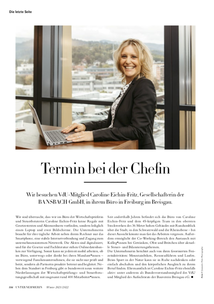 Die Unternehmerin | VDU | Corporate