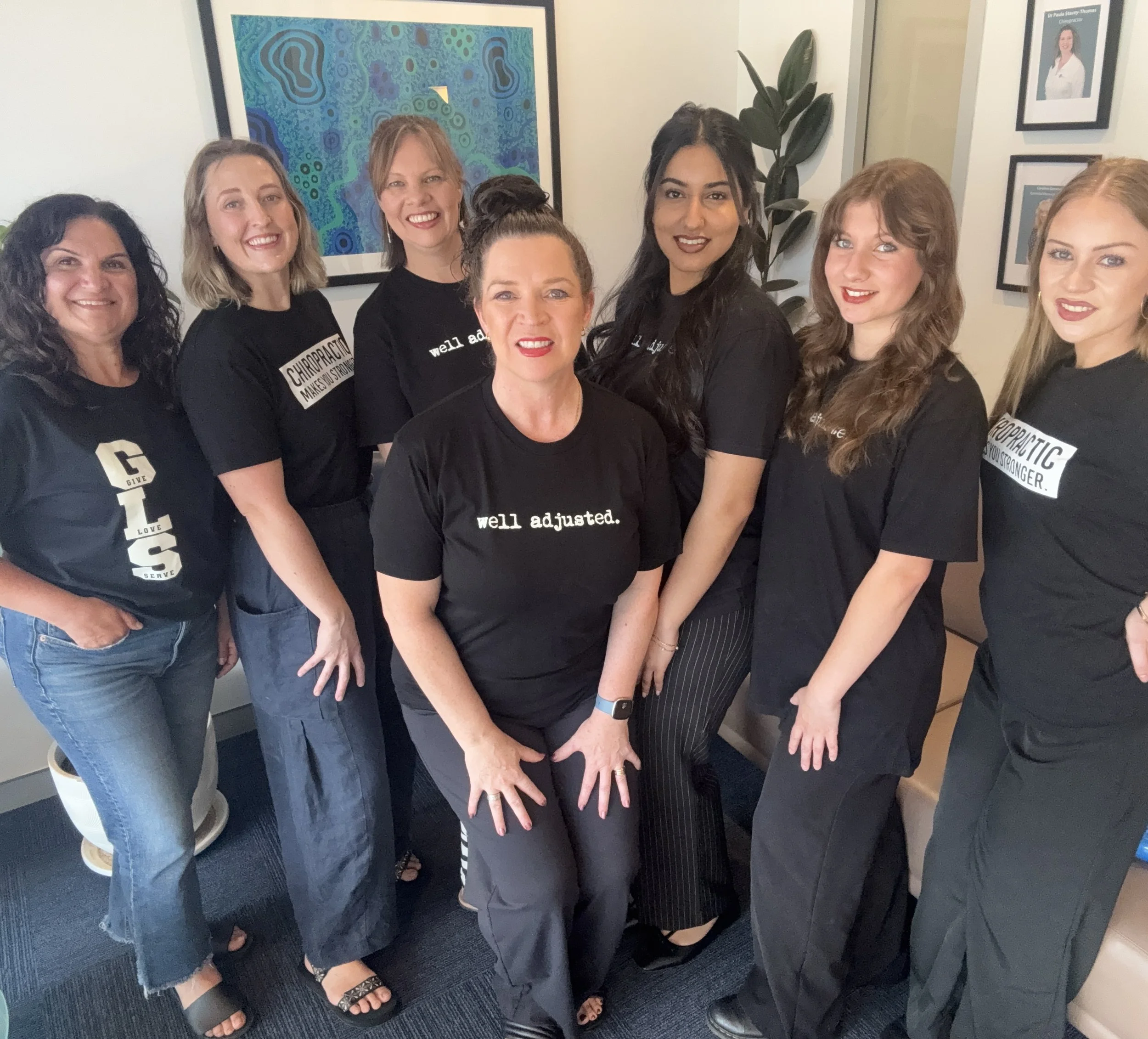 Team Members (left to right) Coni, Dr Jo Dee, Leanne, Dr Paula, Shania, Alex, Stephanie