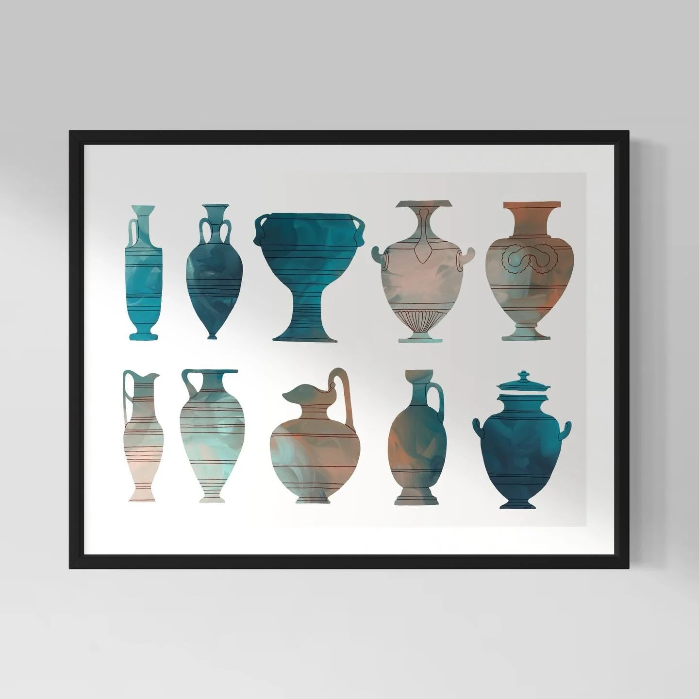 Ocean Amphoras 

Limited Edition, fine art reproduction print, created from my collection of original acrylic paintings inspired by ancient Amphoras.

10 Editions, 4 sizes available. 

Printed to bright white 300 gsm cotton rag paper with archival in
