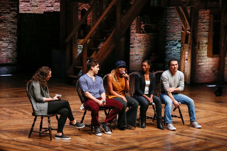 Cast Members of Hamilton participate in Q&amp;A. Photo by Mary Crylen..jpeg