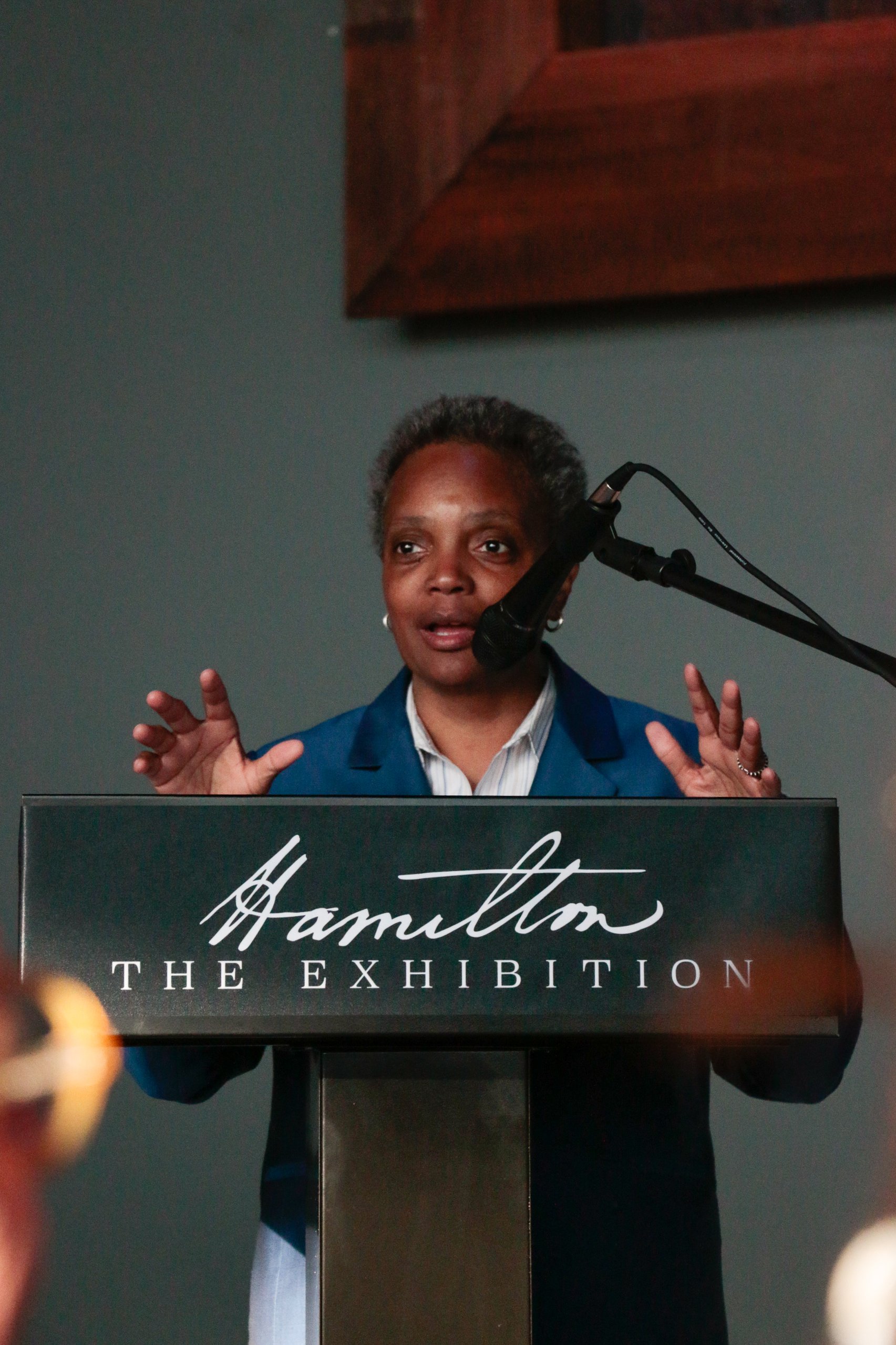Mayoral Elect Lori Lightfoot at the Hamilton Exhibition Ribbon Cutting, April 26th, 2019. Photo by Mary Crylen..jpeg