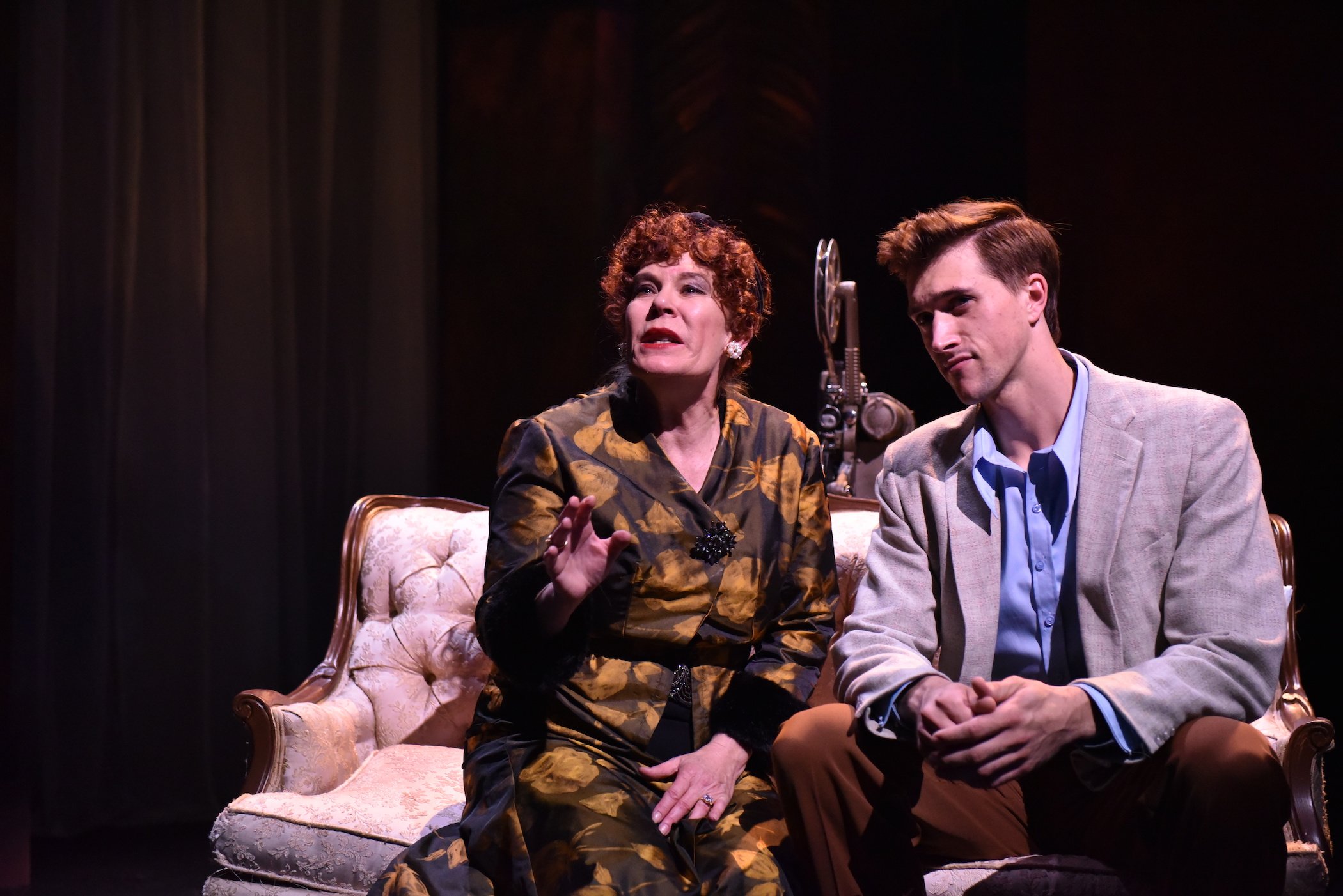 Hollis Resnik as Norma Desmond and Billy Rude as Joe Gillis in SUNSET BOULEVARD from Porchlight Music Theatre  .jpeg