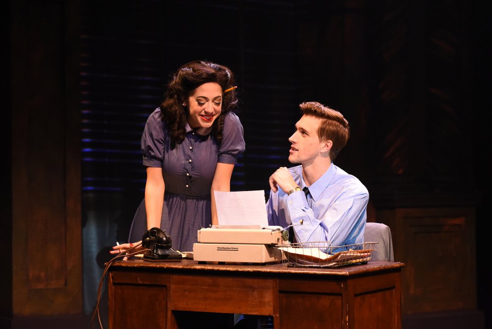 Michelle Lauto as Betty Schaefer and Billy Rude as Joe Gillis in SUNSET BOULEVARD from Porchlight Music Theatre.jpeg