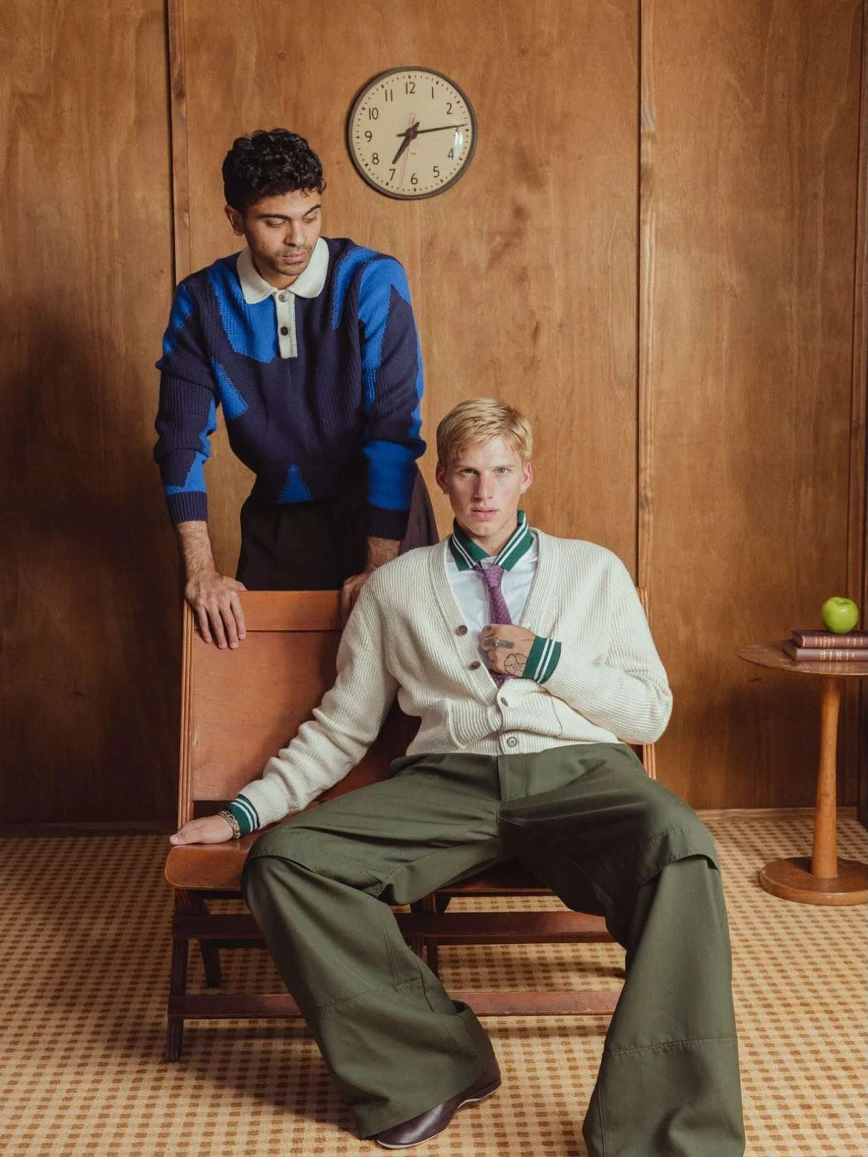 Back to school with Golden Boys pt.2 📚🍏
Talent @shivbaaal @robertgigs 
Photography @itslaurenjones 
Set Design &amp; Props @ginacanavan 
Wardrobe @chauncat 

#setdesign #productiondesign #setdec #propstyling #setdecorator #editorialsetdesign