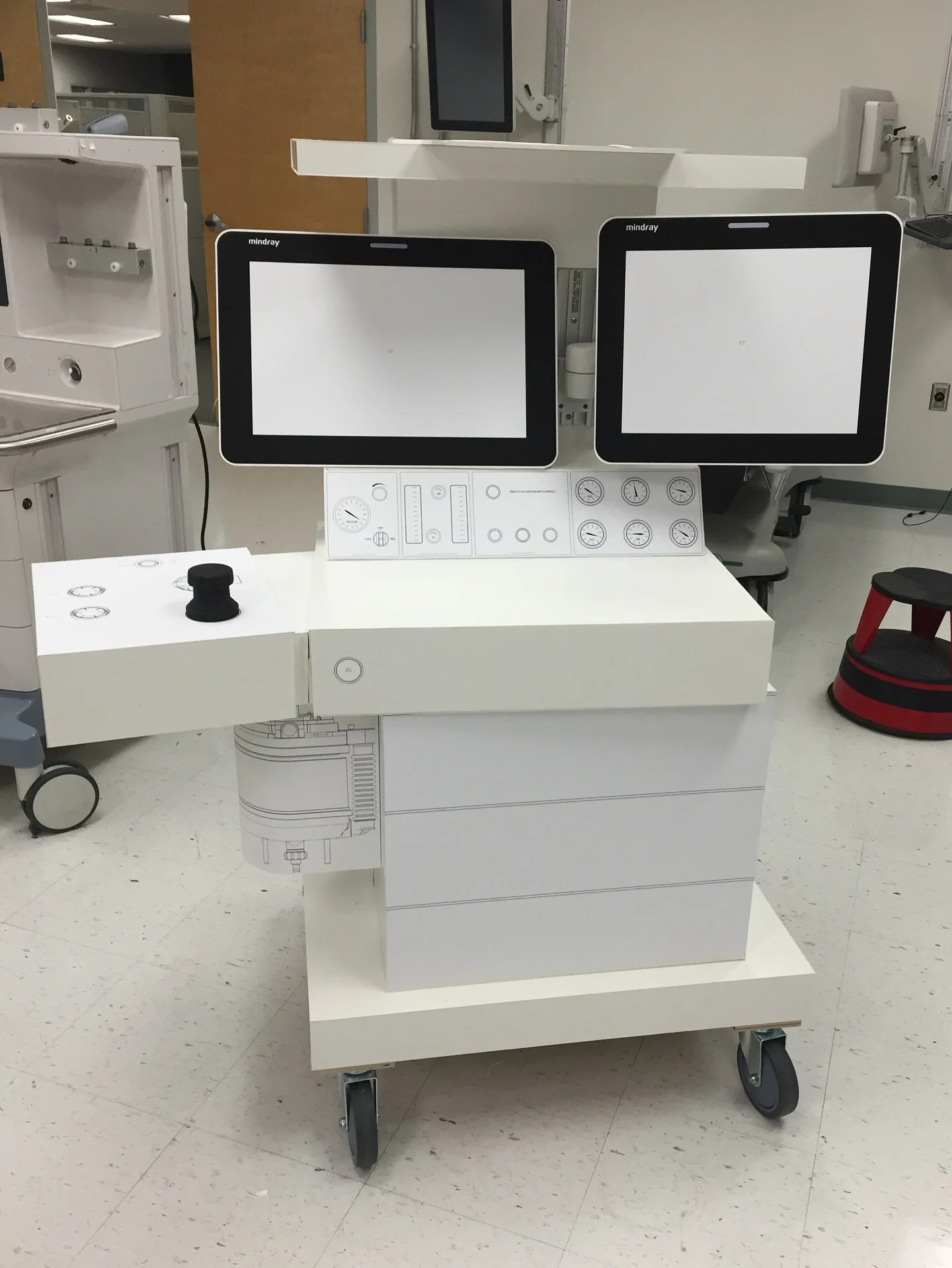 This one was a full-scale foamcore mockup of an anesthesia machine concept for Mindray.

Just tape, printouts, and a bunch of foamcore.

When you&rsquo;re designing for high-stakes, high-traffic environments the scale matters. You can sketch all day,