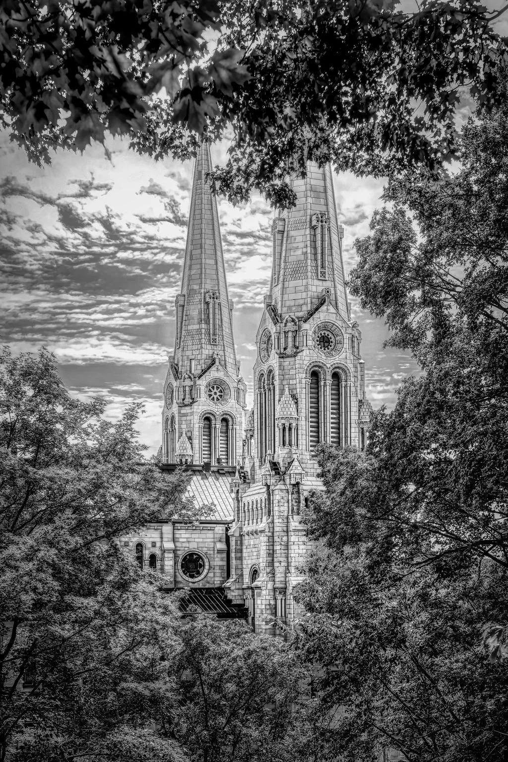 Sacred Spires - A black and White Photo