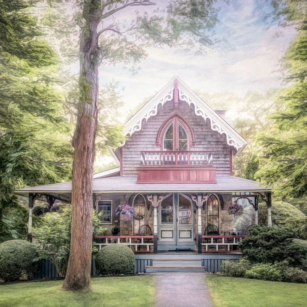 ENCHANTING VICTORIAN COTTAGE PHOTO WITH GINGERBREAD TRIM IN MARTHA’S VINEYARD