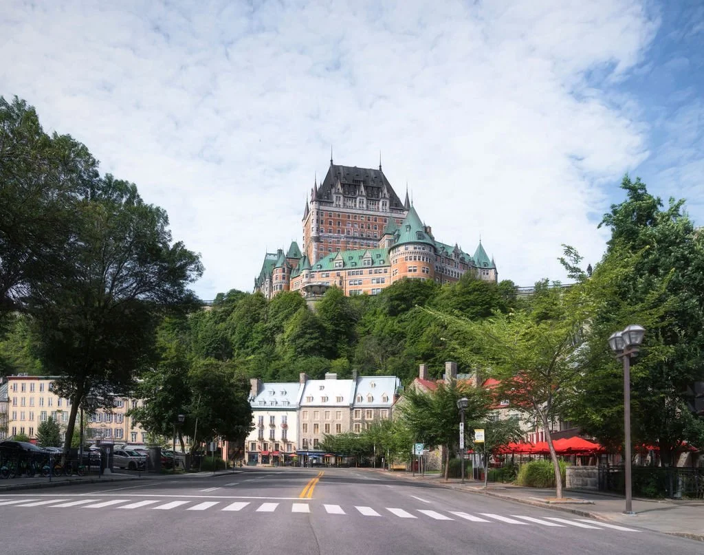LE CHATEAU FRONTENAC FROM THE WATERFRONT IN OLD QUEBEC CITY, CANADA