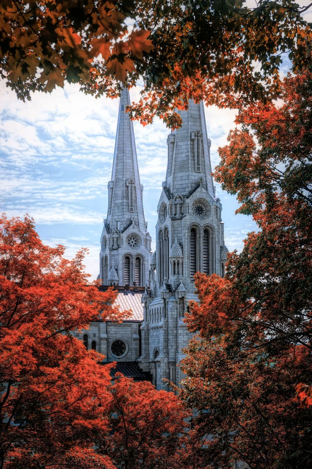 SPIRES OF BASILICA OF SAINTE ANNE DE BEAUPRE QUEBEC, CANADA 