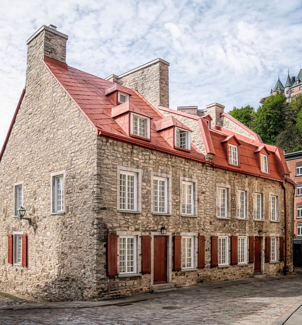 AN OLD STONE BUILDING IN LOWER OLD TOWN QUEBEC CITY, CANADA