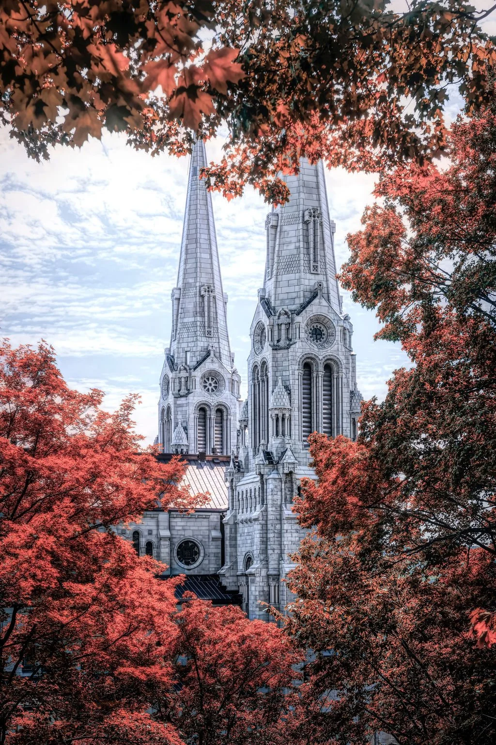 SPIRES OF BASILICA OF SAINTE ANNE DE BEAUPRE QUEBEC, CANADA 