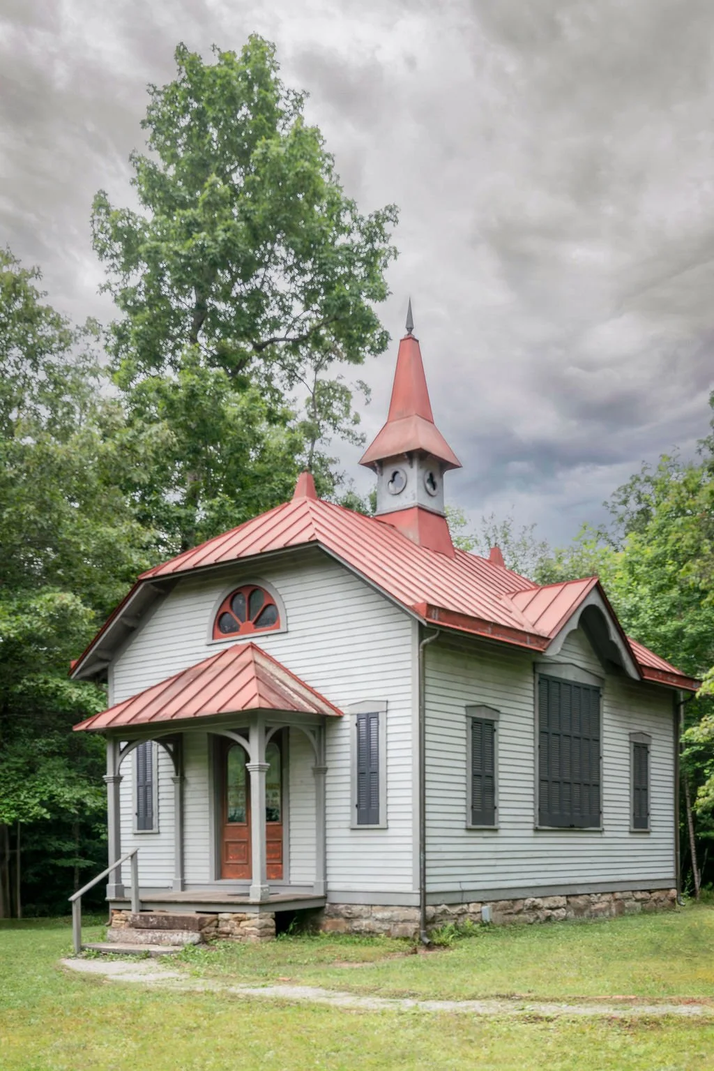 A photo of the Thomas Hughes Library in Rugby, West Virginia.