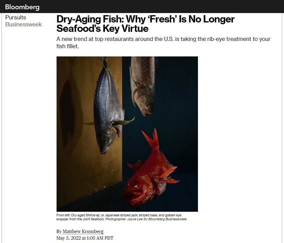 Dry-Aged Fish: Why 'Fresh' Is No Longer Seafood's Key Virtue - Bloomberg