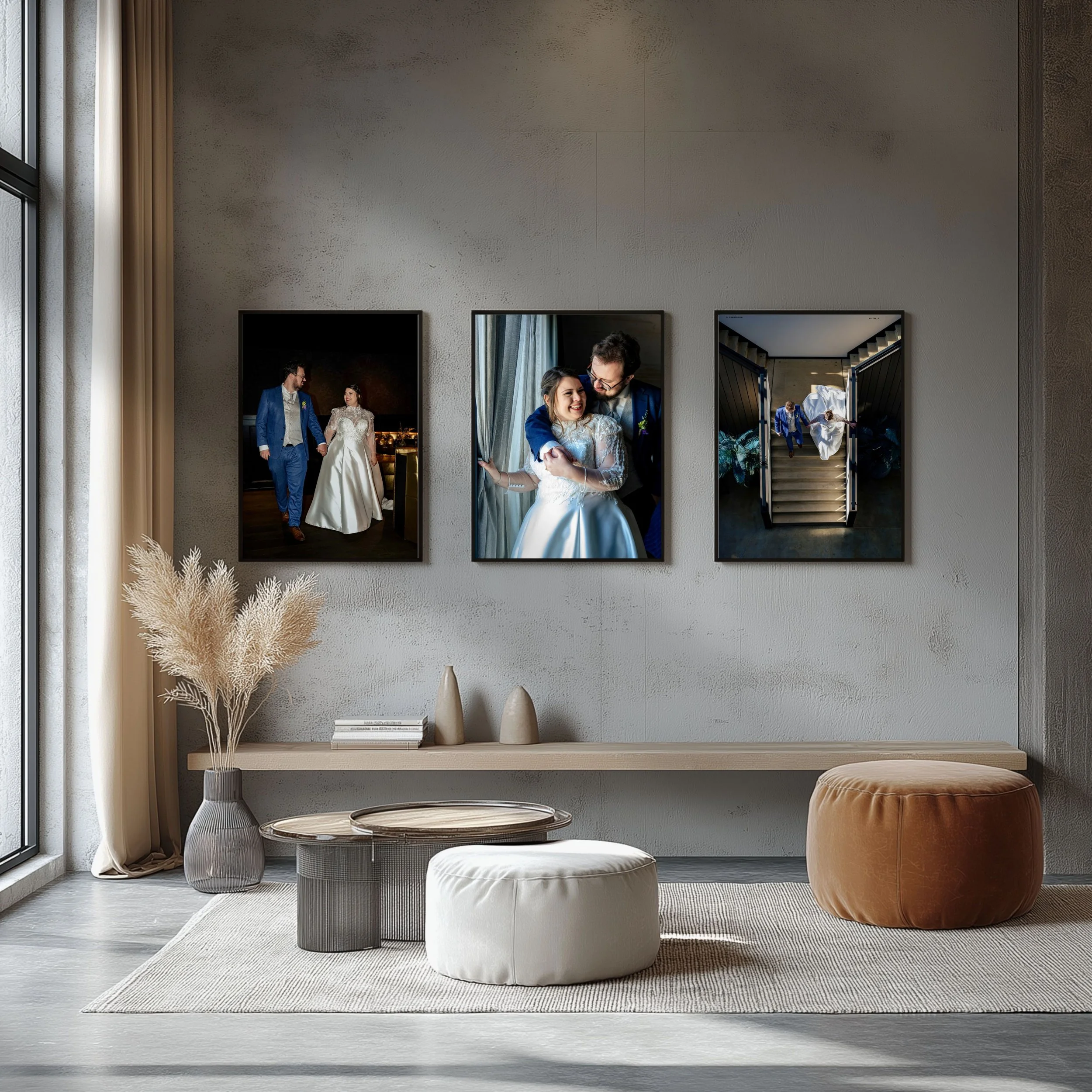 Drieluik aan de muur