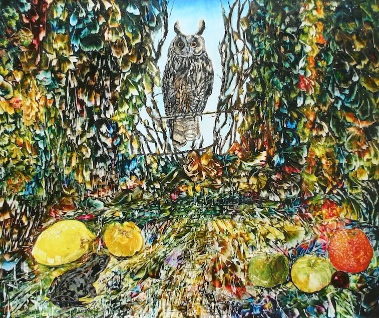 Owl and Frog, oil on canvas, 20 x 24inch