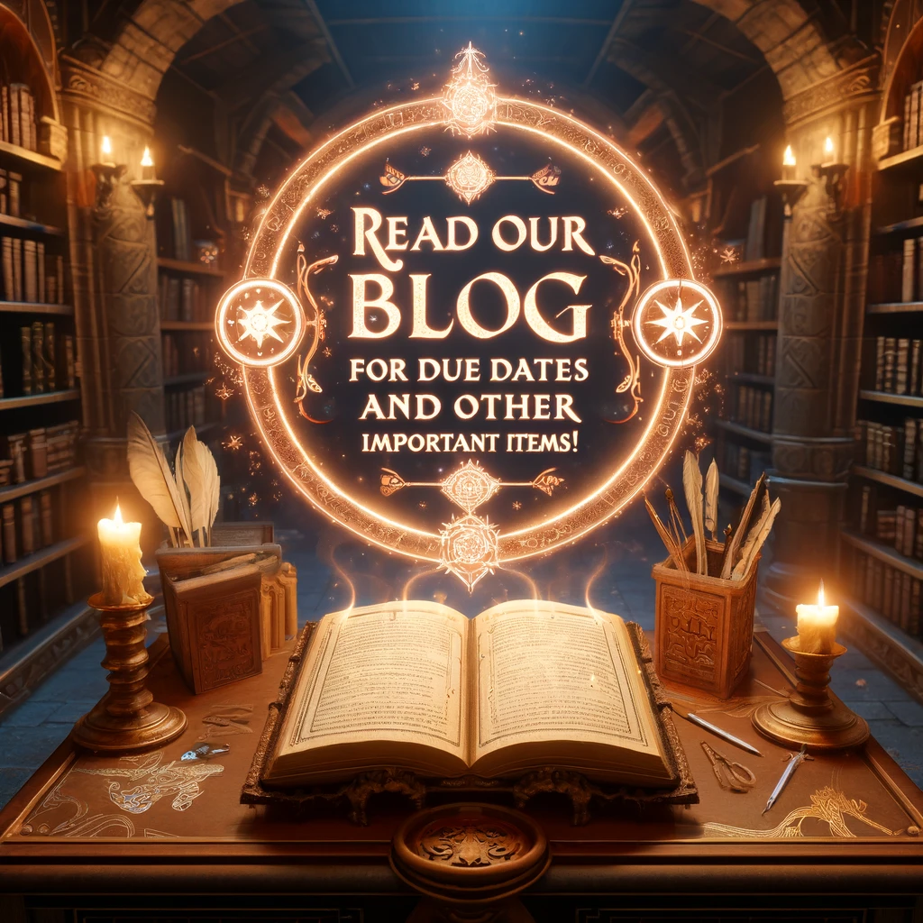 Due Dates and Other Important Items