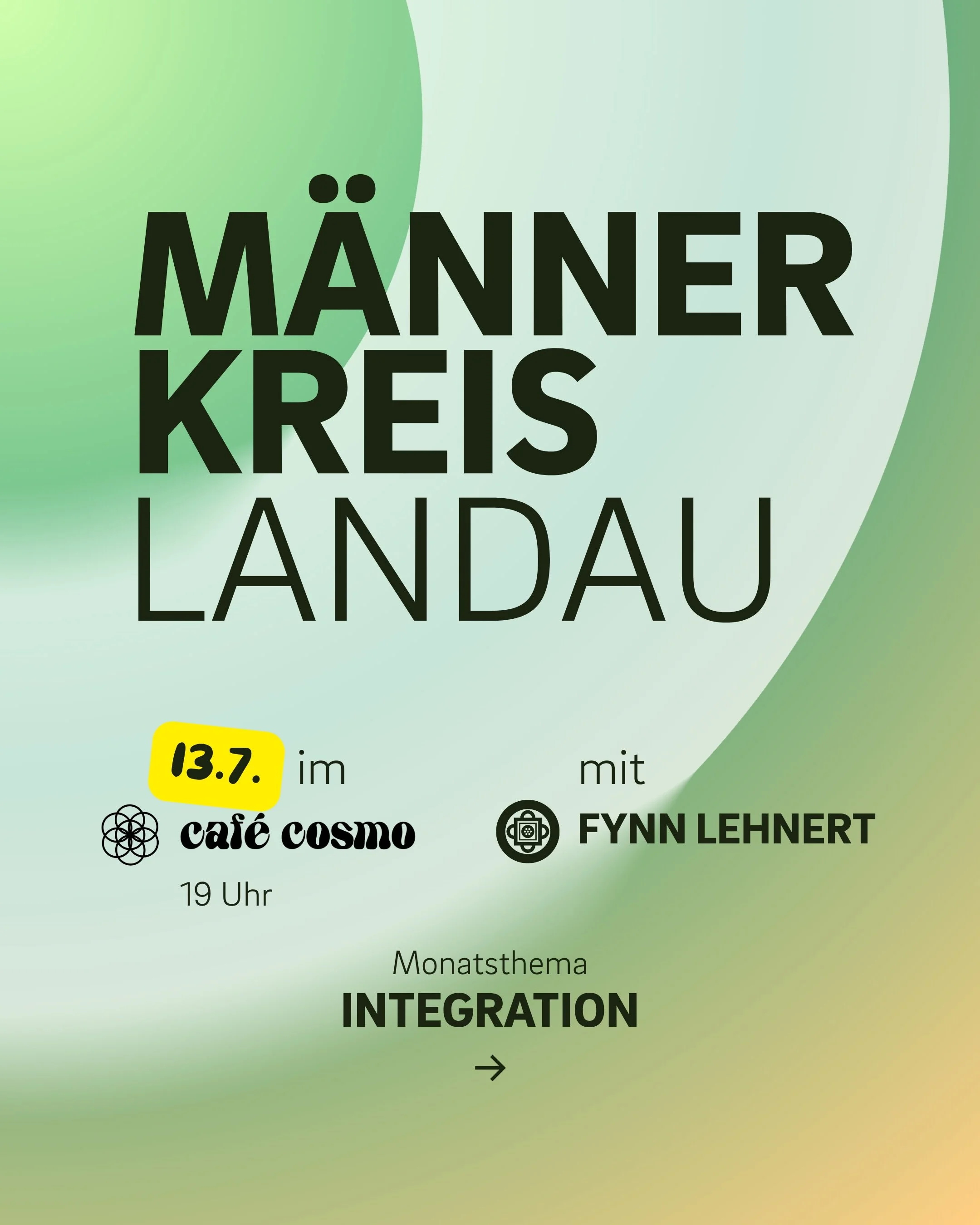 Herzliche Einladung zu unserem M&auml;nnerkreis im Juli. 

Es ist hei&szlig; - und alles passiert gleichzeitig. 
Der M&auml;nnerkreis ist nen richtig sch&ouml;ner Ort um wieder zu verlangsamen und gegenw&auml;rtig zu werden, was da alles passiert. 
U