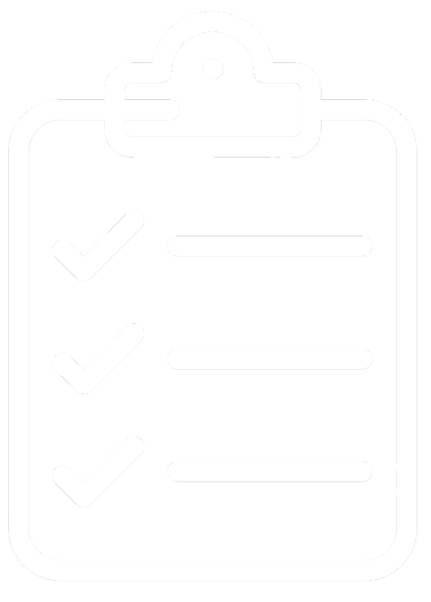 Checklist on a clipboard with three checked items.