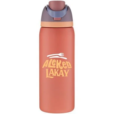 Owala FreeSip 32 oz water bottle in plastic with dual sip lid for corporate gifts, client gifts and branded merchandise