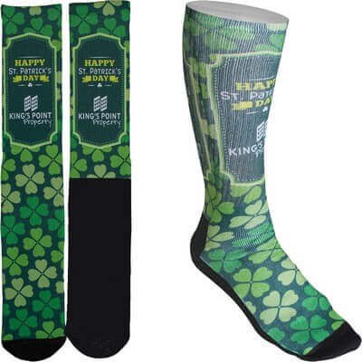 Unisex Full Color Crew Promo Socks with Black