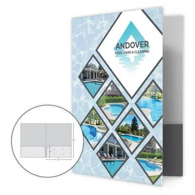 Standard two pocket presentation folder for corporate gifts, branded documents and business meetings