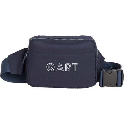 Puffer recycled fanny pack in quilted nylon with adjustable strap and front pocket, suitable for promotional products and client gifts