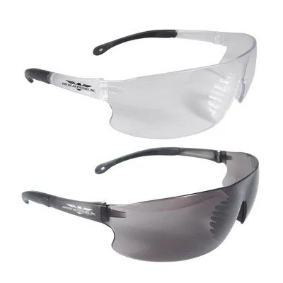 All Day safety glasses with clear protective lenses and black frames for promotional products and branded workplace safety gear