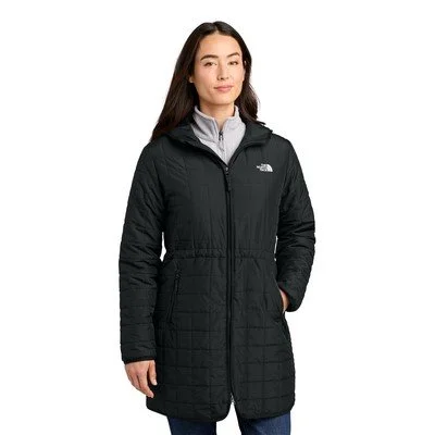 The North Face women's Iron Drift quilted hooded parka with insulated design for employee gifts and branded apparel