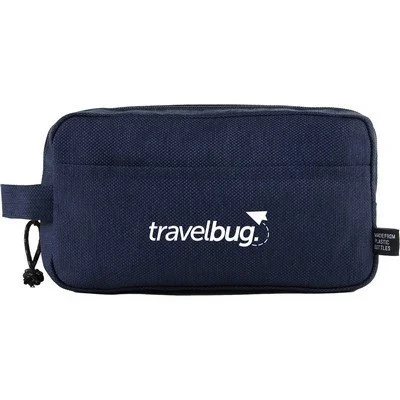 Vila recycled dopp kit pouch in durable recycled fabric with zip closure for corporate gifts and sustainable branded merchandise