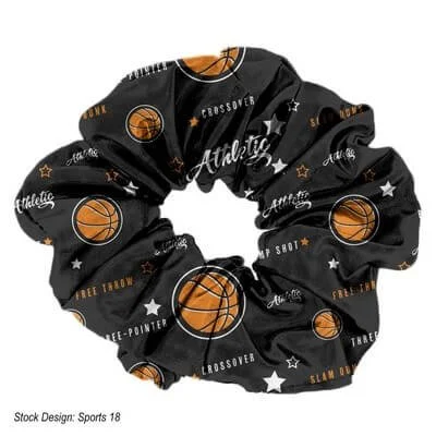 Sublime Series fabric scrunchie with custom pattern and branding for employee gifts and lifestyle promotional merchandise