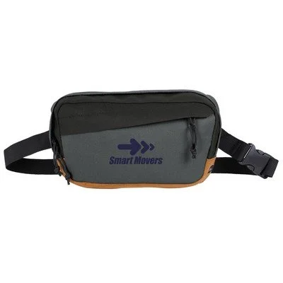 KAPSTON Willow RPET fanny pack in recycled fabric with front zip pocket and logo detail, used for eco-friendly promotional products