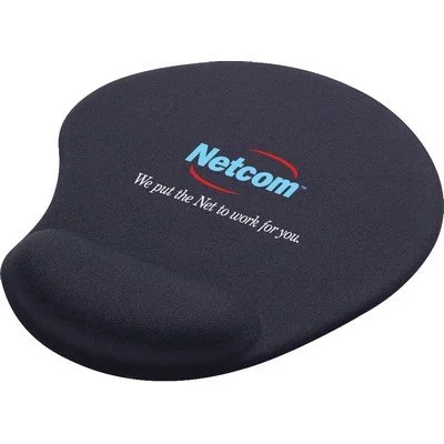 Solid jersey gel mouse pad with integrated wrist rest for corporate gifts, office comfort and branded merchandise programs