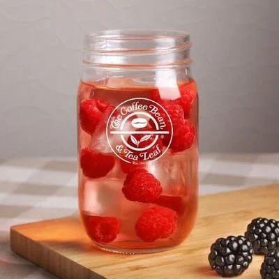 16 oz Mankato mason jar drinking glass with handle and branding area for promotional products and client gifts