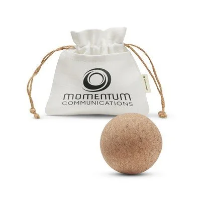 Cork massage ball in natural cork material for employee wellness gifts and eco-conscious promotional merchandise
