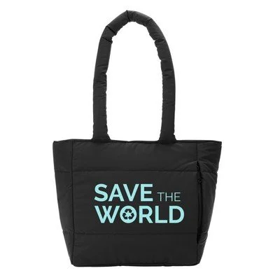 Eco friendly quilted lunch cooler tote bag in insulated fabric for employee gifts and branded corporate merchandise