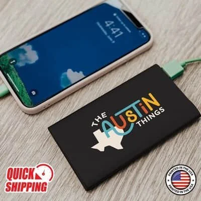 Turquoise 4000mAh aluminum power bank with USB charging port for corporate gifts, employee gifts and branded merchandise