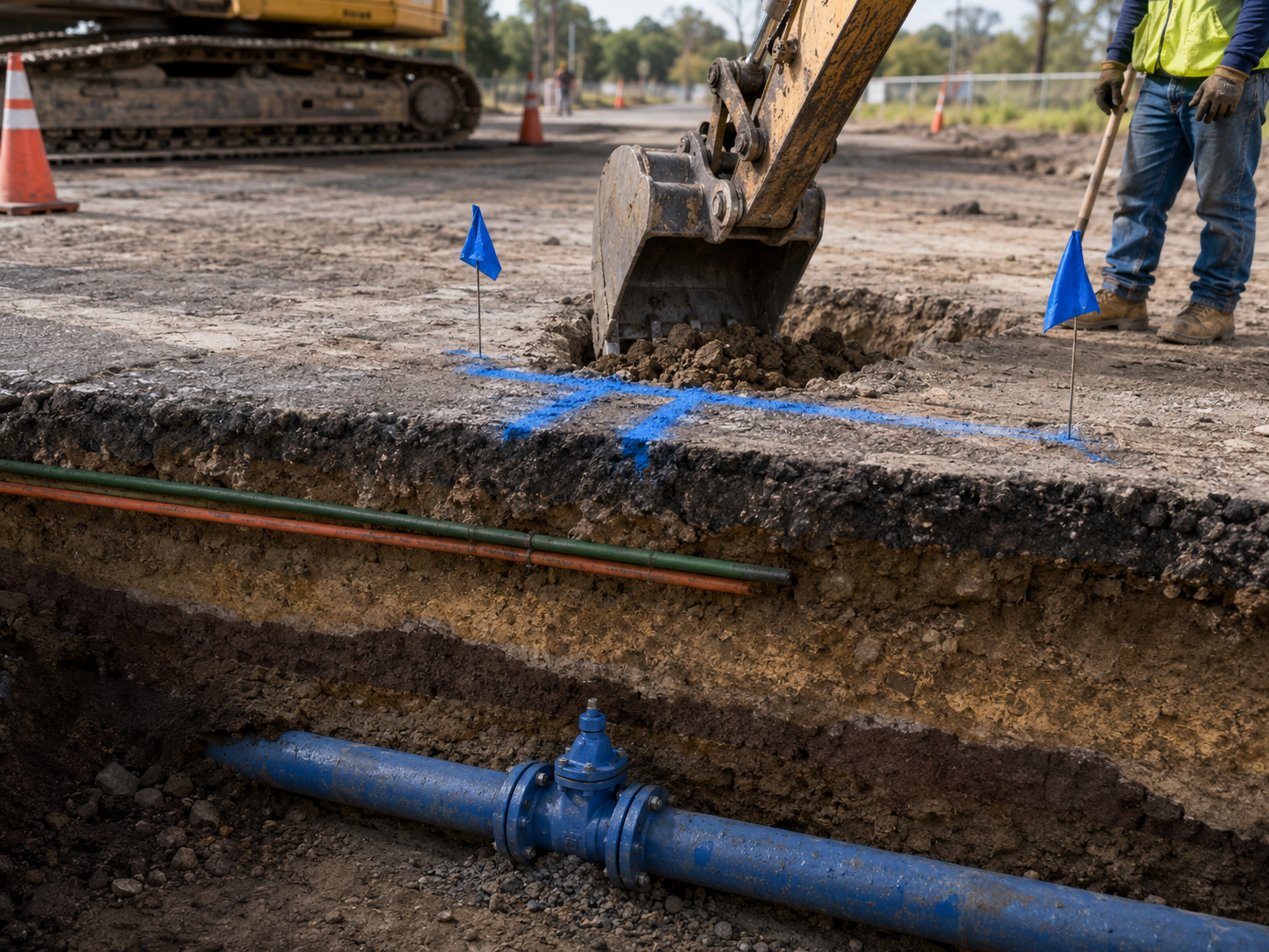 Mis-marked water line