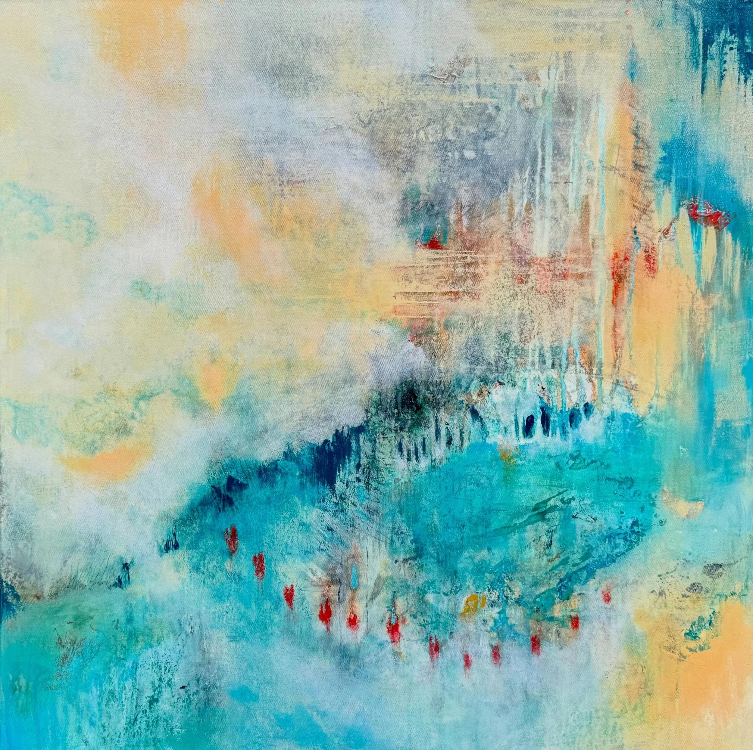 One more painting in my ongoing series exploring an emotional landscape shaped by grief, and the tension between fragmentation and expansion. 🧡 

Acrylic on 30&rdquo; x 30&rdquo; canvas
