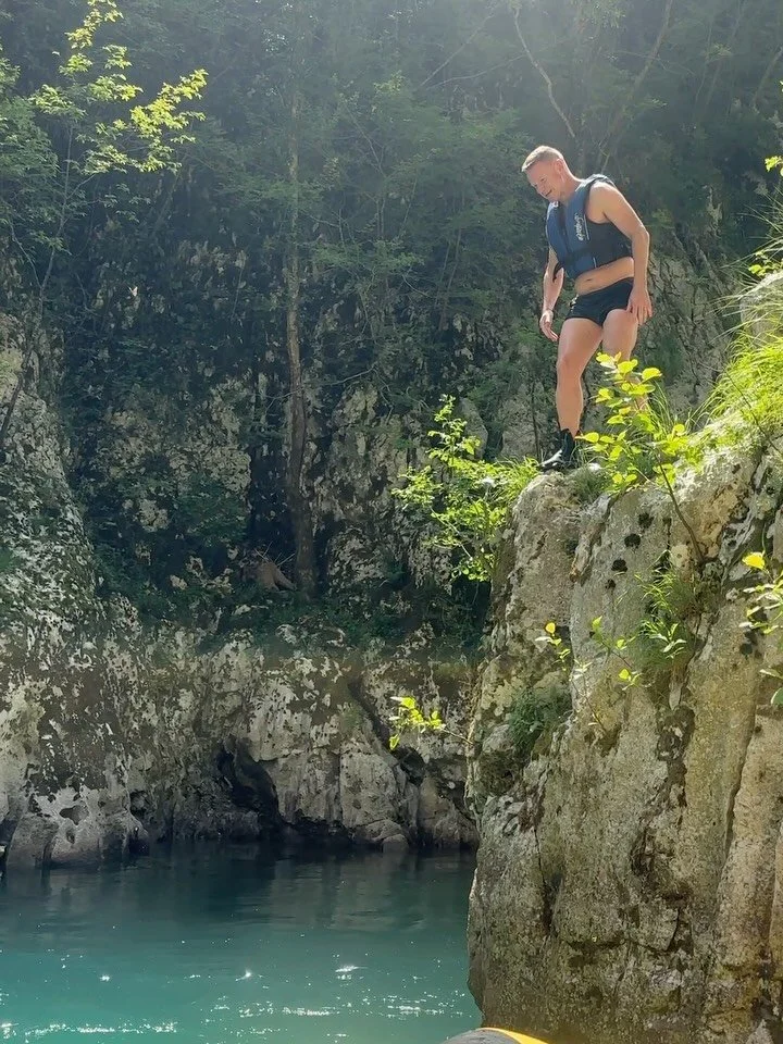A great day of rafting on the Neretva River in Bosnia &amp; Herzegovina; we had the most amazing views and thrilling adventure taking on the rushing weirs of Neretva River. 

We made a pit stop for some diving and jumping into the river along the way