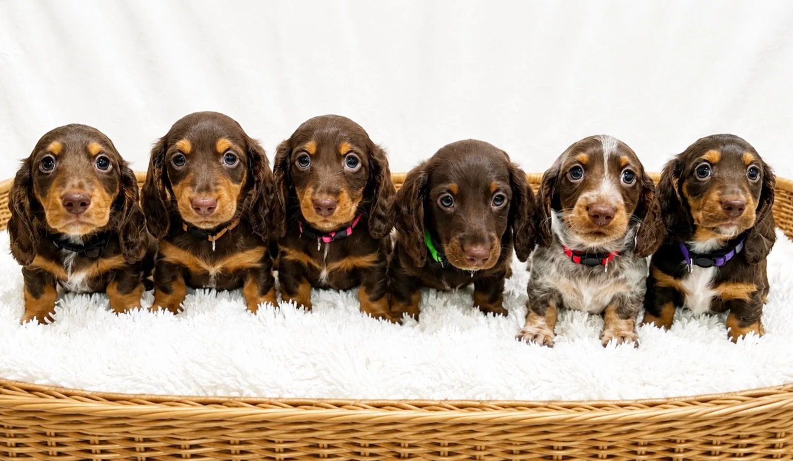 PUPDATE - Our JETSONS themed litter are now 7 weeks old tomorrow. All puppies have found homes and will be leaving from next week onwards. 

🖤💙 GEORGE - chocolate and tan boy (Allocated)
🤎🩷 JANE - chocolate and tan girl (Allocated)
🩷🩷 JUDY - ch