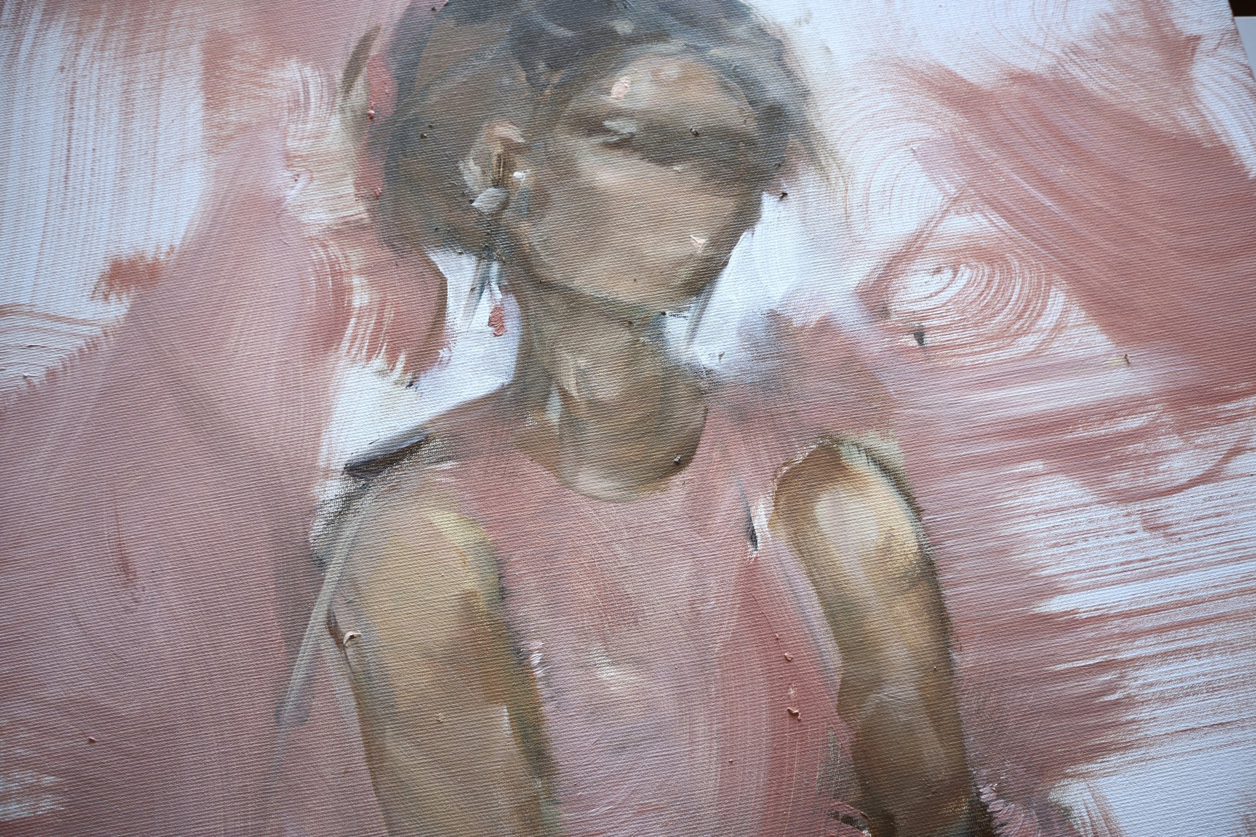 “Pink Tempo” Original Oil Painting on canvas, 50x100cm